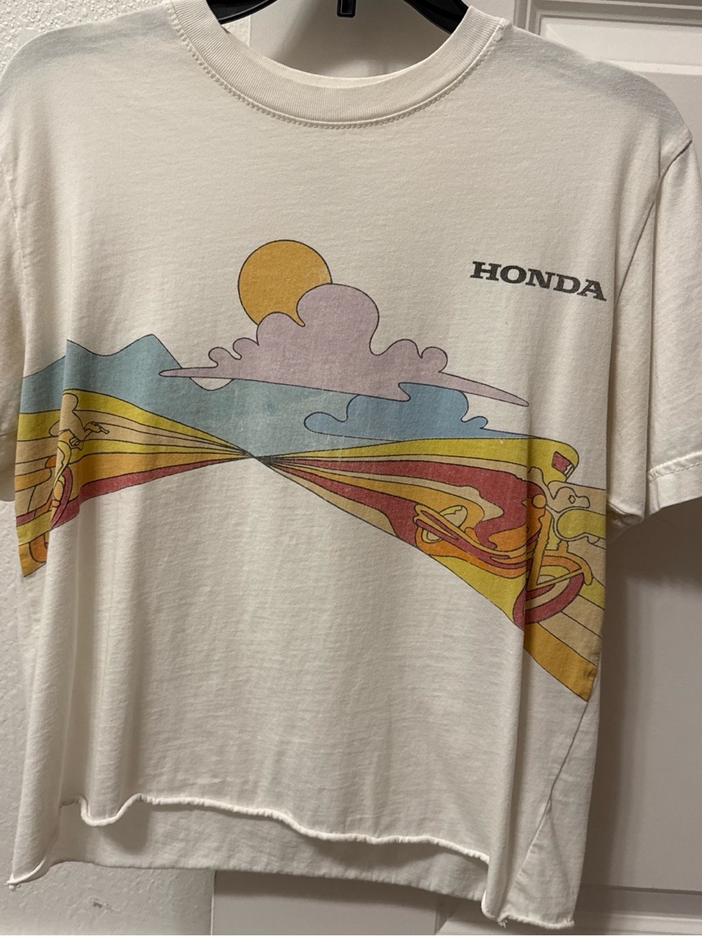Honda Cropped Retro Style T Shirt